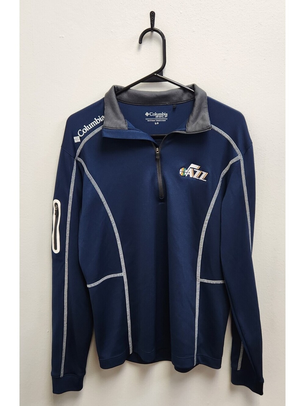 Columbia Utah Jazz Shotgun Quarter-Zip Pullover Men's Small Navy Blue Golf